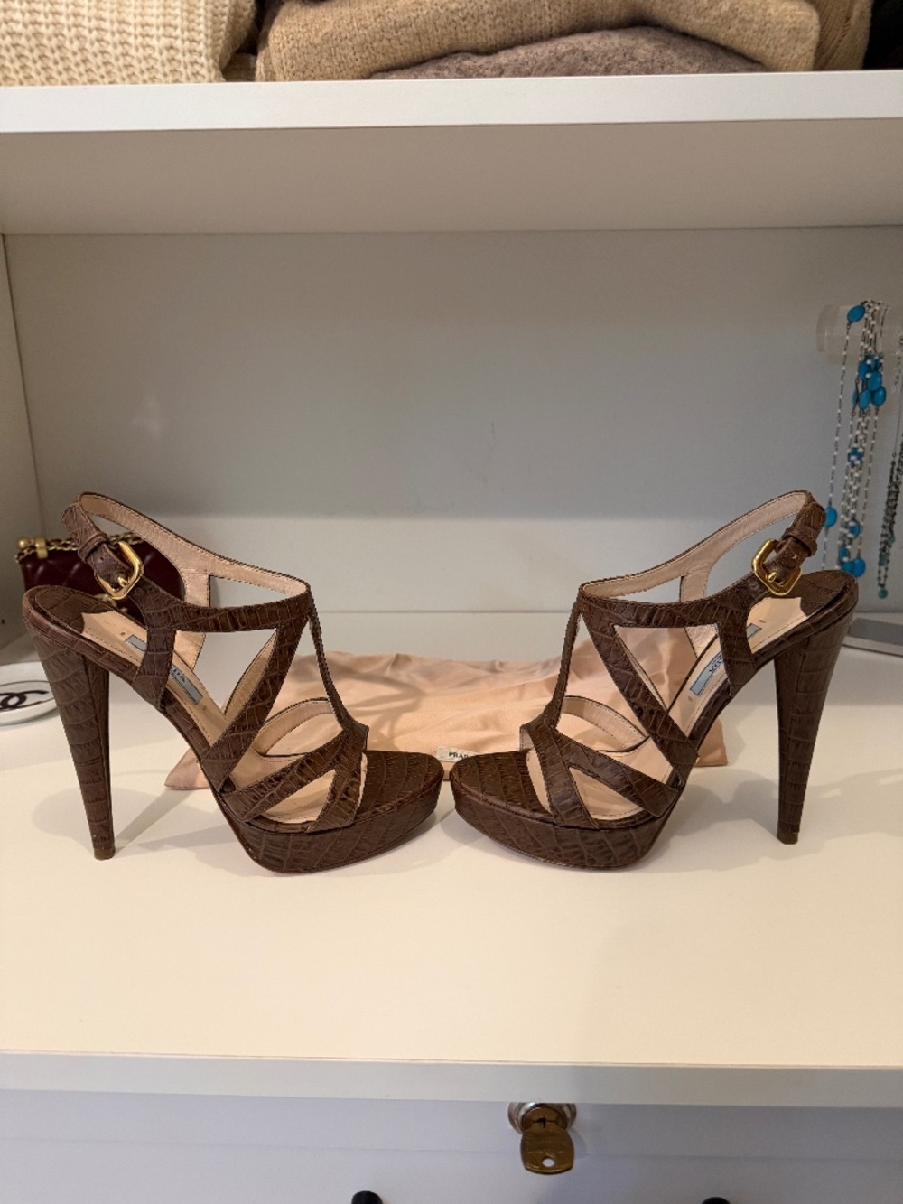 Prada Calzature Donna Platform heels. 36.5 brown.